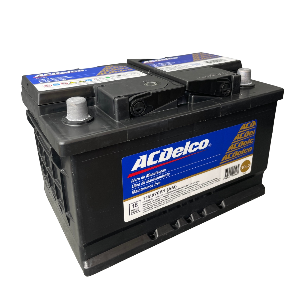 Batería AC DELCO BO70D 12VOT. 125AMP. 70A/H.